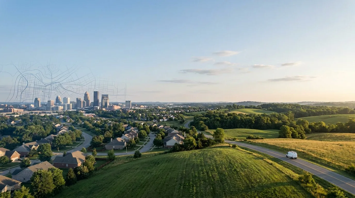 Kentucky landscape showing statewide water heater service coverage
