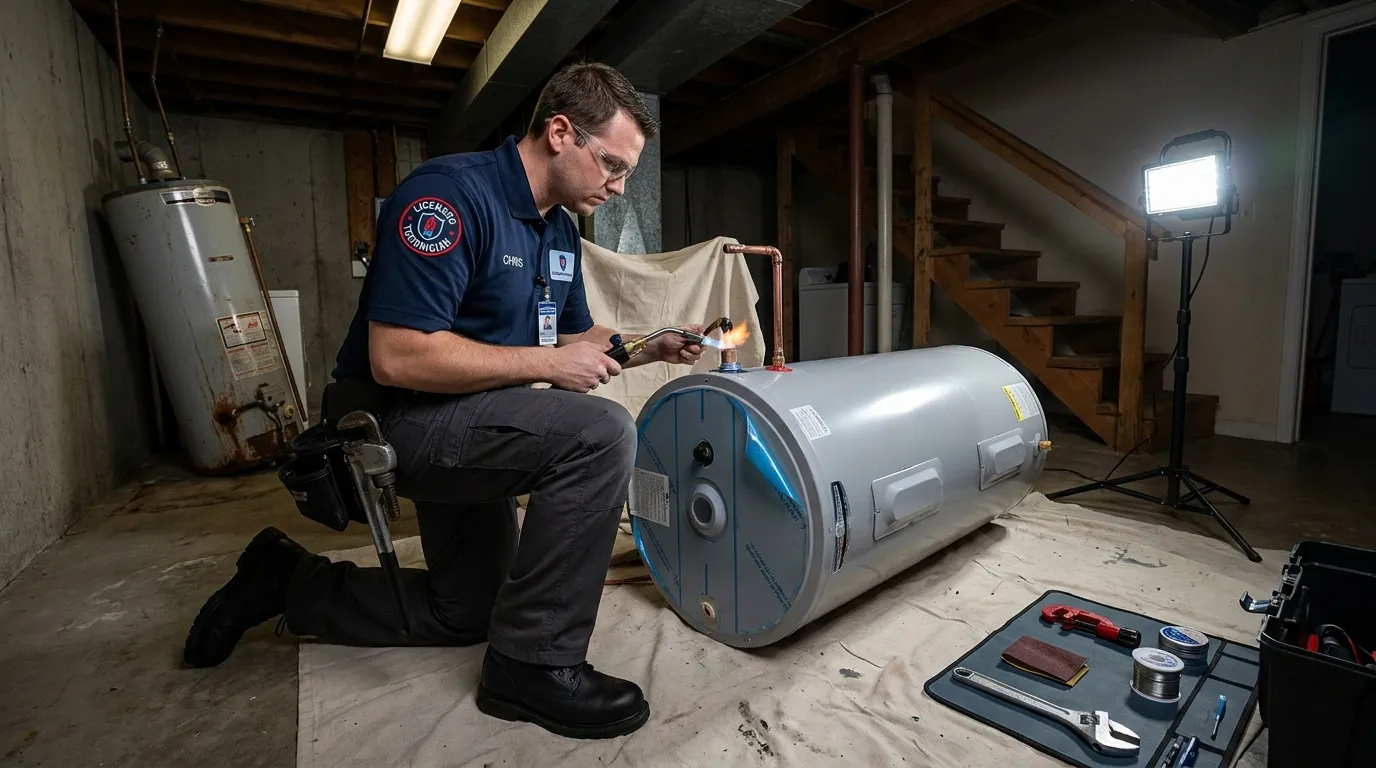 Water heater installation process in Covington, Kentucky